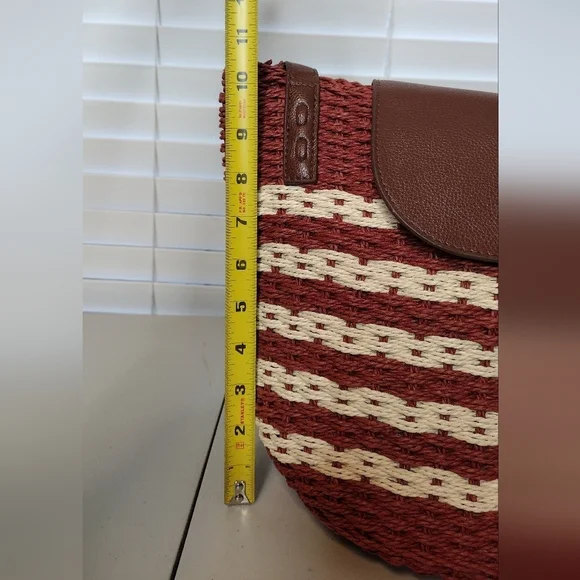 Sun N Sand Horizontal Striped Straw Summer Boho Hand Shoulder Bag - Picture 13 of 14